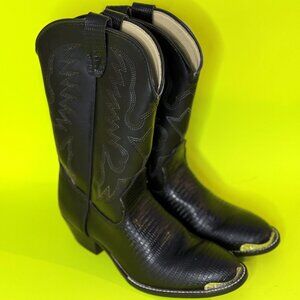 Laredo Black Leather Aligator skin Cowboy Boots